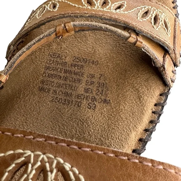 Dr. Scholl's Brown Embroidered Sandals - Picture 9 of 10